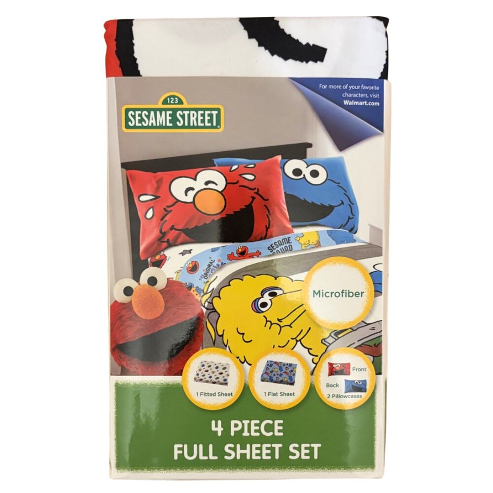 NEW Sesame Street Characters Multi-Color FULL Sheet Set - 4 Piece